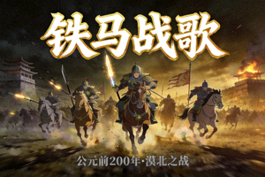 历史战争动漫电影封面 - 古代战场骑兵冲锋场景