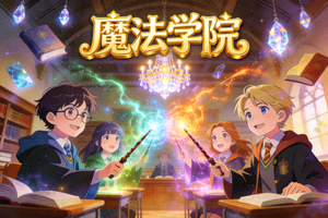魔法学院动漫系列封面 - 学生施展魔法学习场景